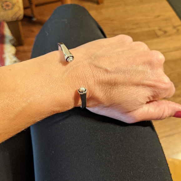 Sterling Pearl VTG GeoArt Cynthia Gale Bracelet - Picture 9 of 10